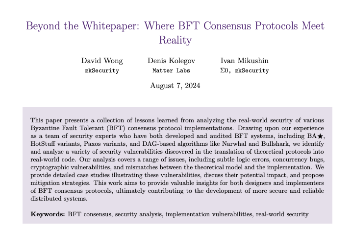BFT consensus paper