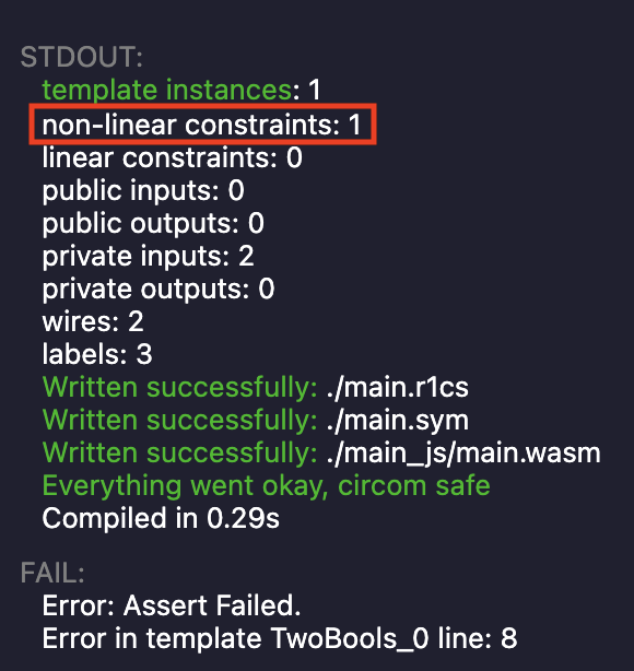 Second screenshot of how assertion fails
